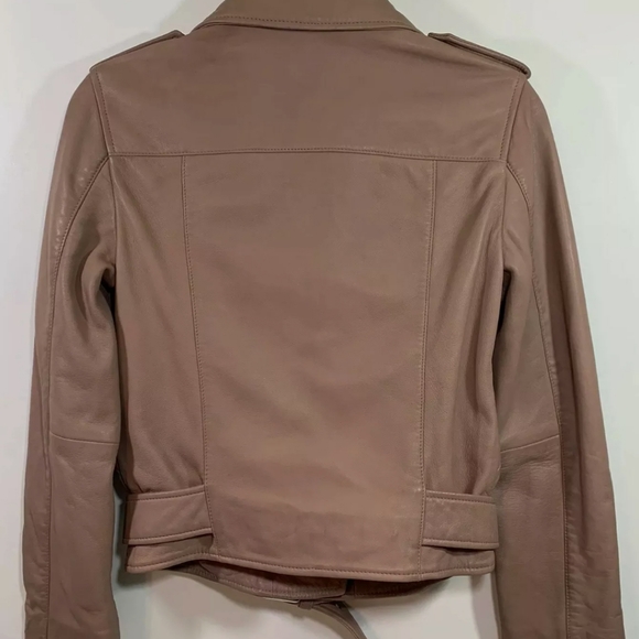 NWT Allsaints Balfern Leather Jacket Dusty Pink S - Picture 3 of 9